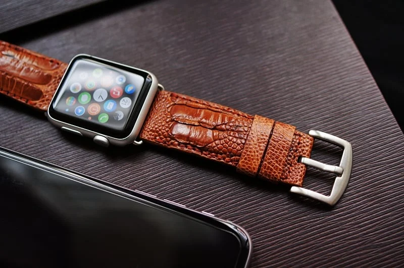 Handmade Ostrich Leg Strap 3 incl. Lugs Adapter for Apple Watch (or Apple Watch Sport) 42mm or 38mm – image 4
